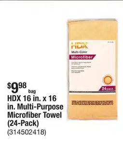 The Home Depot HDX 16 in. x 16 in. Multi-Purpose Microfiber Towel (24-Pack) offer