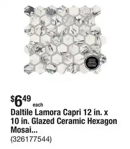 The Home Depot Daltile Lamora Capri 12 in. x 10 in. Glazed Ceramic Hexagon Mosaic Tile (0.81 sq. ft./each) offer
