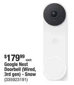 The Home Depot Google Nest Doorbell (Wired, 3rd gen) - Snow offer