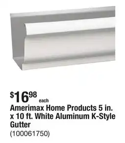 The Home Depot Amerimax Home Products 5 in. x 10 ft. White Aluminum K-Style Gutter offer