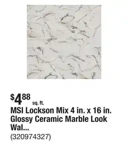 The Home Depot MSI Lockson Mix 4 in. x 16 in. Glossy Ceramic Marble Look Wall Tile (17.6 sq. ft./Case) offer