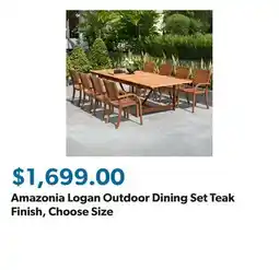Sam's Club Amazonia Logan Outdoor Dining Set Teak Finish, Choose Size offer