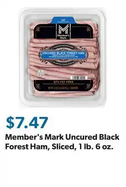 Sam's Club Member's Mark Uncured Black Forest Ham, Sliced, 1 lb. 6 oz offer
