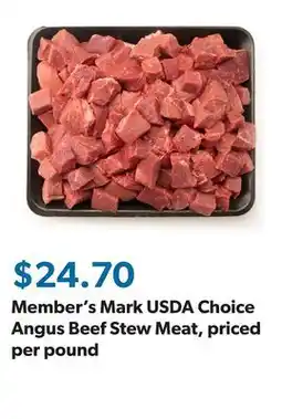Sam's Club Member's Mark USDA Choice Angus Beef Stew Meat, priced per pound offer
