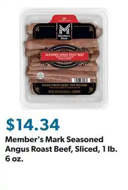 Sam's Club Member's Mark Seasoned Angus Roast Beef, Sliced, 1 lb. 6 oz offer