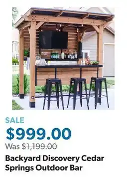 Sam's Club Backyard Discovery Cedar Springs Outdoor Bar offer