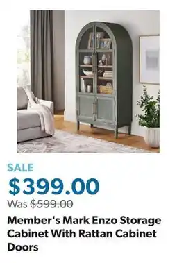 Sam's Club Member's Mark Enzo Storage Cabinet With Rattan Cabinet Doors offer