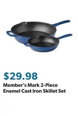 Sam's Club Member's Mark 2-Piece Enamel Cast Iron Skillet Set offer