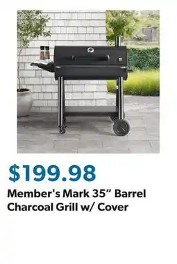 Sam's Club Member's Mark 35 Barrel Charcoal Grill w/ Cover offer