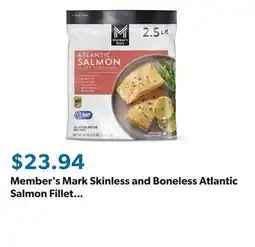 Sam's Club Member's Mark Skinless and Boneless Atlantic Salmon Fillet Portions, Frozen, 2.5 lbs offer