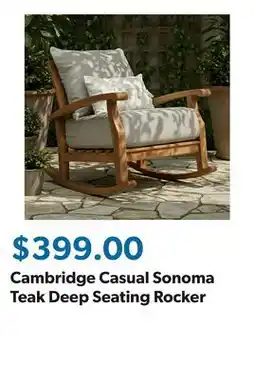 Sam's Club Cambridge Casual Sonoma Teak Deep Seating Rocker offer