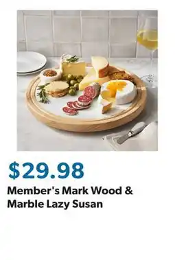 Sam's Club Member's Mark Wood & Marble Lazy Susan offer