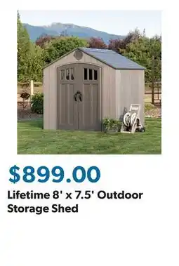 Sam's Club Lifetime 8' x 7.5' Outdoor Storage Shed offer