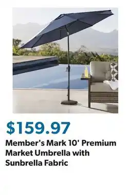 Sam's Club Member's Mark 10' Premium Market Umbrella with Sunbrella Fabric offer