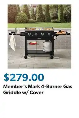 Sam's Club Member's Mark 4-Burner Gas Griddle w/ Cover offer