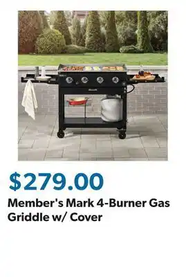 Sam's Club Member's Mark 4-Burner Gas Griddle w/ Cover offer
