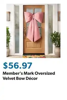 Sam's Club Member's Mark Oversized Velvet Bow Décor offer