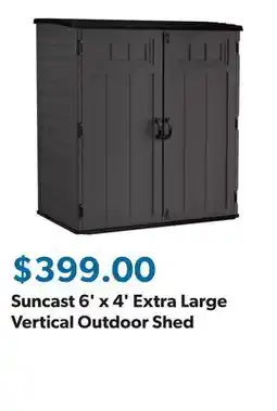 Sam's Club Suncast 6' x 4' Extra Large Vertical Outdoor Shed offer