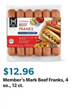 Sam's Club Member's Mark Beef Franks, 4 oz., 12 ct offer