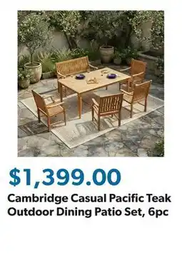 Sam's Club Cambridge Casual Pacific Teak Outdoor Dining Patio Set, 6pc offer