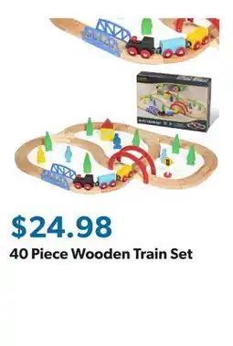 Sam's Club 40 Piece Wooden Train Set offer