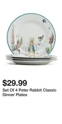 TJ Maxx Set Of 4 Peter Rabbit Classic Dinner Plates offer