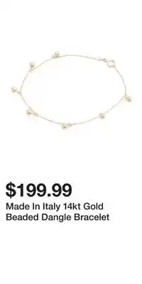 TJ Maxx Made In Italy 14kt Gold Beaded Dangle Bracelet offer