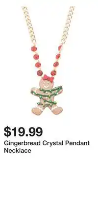 TJ Maxx Gingerbread Crystal Pendant Necklace offer