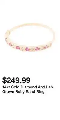 TJ Maxx 14kt Gold Diamond And Lab Grown Ruby Band Ring offer