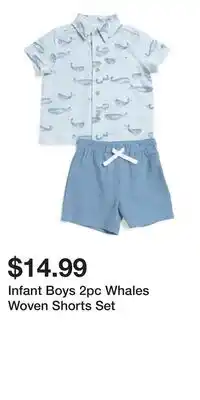 TJ Maxx Infant Boys 2pc Whales Woven Shorts Set offer