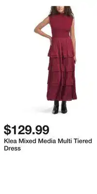 TJ Maxx Klea Mixed Media Multi Tiered Dress offer