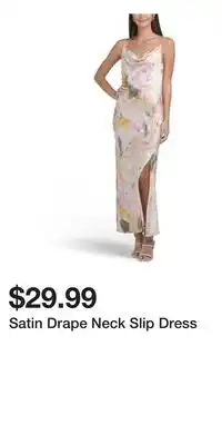 TJ Maxx Satin Drape Neck Slip Dress offer