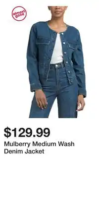 TJ Maxx Mulberry Medium Wash Denim Jacket offer