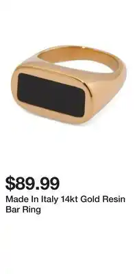 TJ Maxx Made In Italy 14kt Gold Resin Bar Ring offer