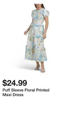 TJ Maxx Puff Sleeve Floral Printed Maxi Dress offer