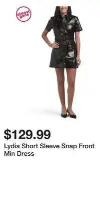 TJ Maxx Lydia Short Sleeve Snap Front Min Dress offer