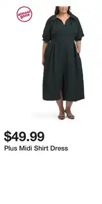 TJ Maxx Plus Midi Shirt Dress offer
