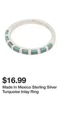 TJ Maxx Made In Mexico Sterling Silver Turquoise Inlay Ring offer