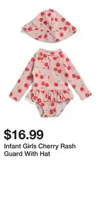 TJ Maxx Infant Girls Cherry Rash Guard With Hat offer