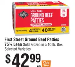 Smart & Final First Street Ground Beef Patties 75% Lean offer