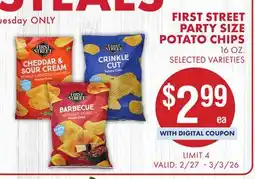 Smart & Final FIRST STREET PARTY SIZE POTATO CHIPS offer