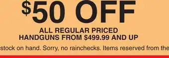 Dunham's Sports HANDGUNS offer