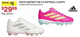Dunham's Sports ADIDAS YOUTH INSTINCT MD 2.0 SOFTBALL CLEATS offer