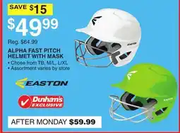 Dunham's Sports ALPHA FAST PITCH HELMET WITH MASK offer