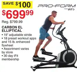 Dunham's Sports PRO-FORM CARBON EL ELLIPTICAL offer