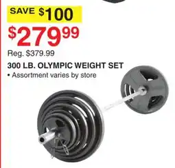 Dunham's Sports 300 LB. OLYMPIC WEIGHT SET offer
