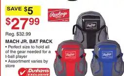 Dunham's Sports RAWLINGS MACH JR. BAT PACK offer