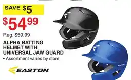 Dunham's Sports ALPHA BATTING HELMET WITH UNIVERSAL JAW GUARD offer