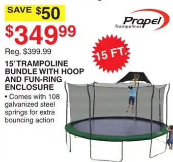 Dunham's Sports 15' TRAMPOLINE BUNDLE WITH HOOP AND FUN-RING ENCLOSURE offer