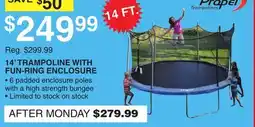 Dunham's Sports 14' TRAMPOLINE WITH FUN-RING ENCLOSURE offer
